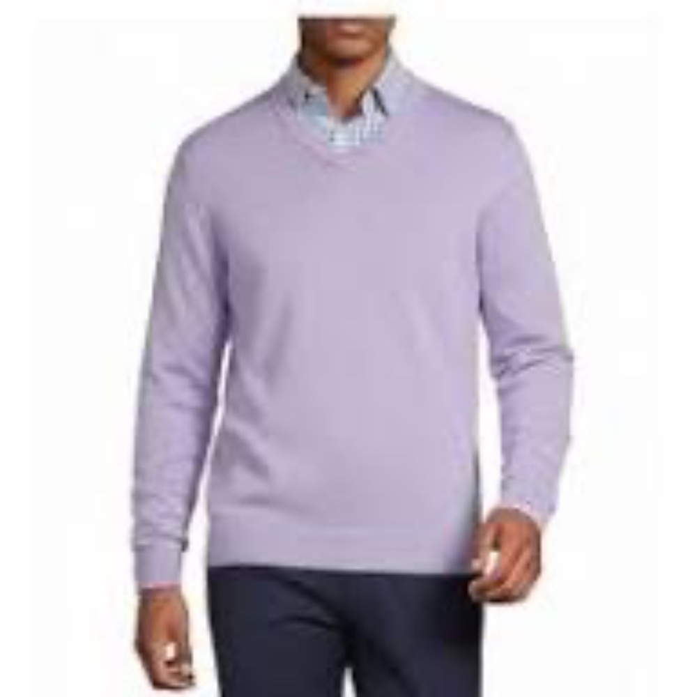 Hart Shaffner Marx Purple Fine Merino Wool NWT Sweater Sz L